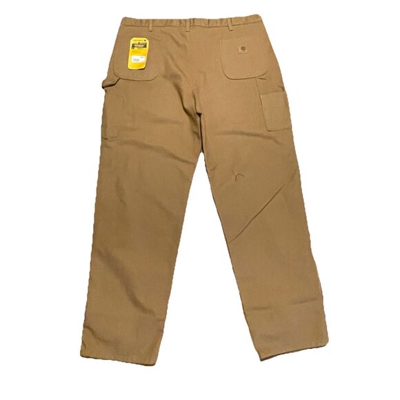 NWT Carhartt Men’s BN0011-M Khaki Loose Fit Size 44x36 Washed Duck Utility - Picture 7 of 7